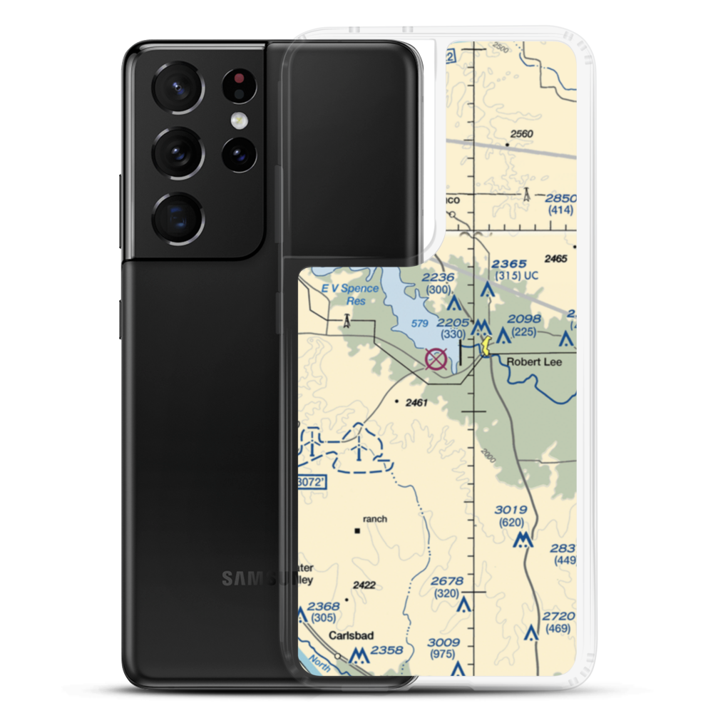 Robert Lee Airport (54F) VFR Sectional Samsung Case Samsung Galaxy S21 Ultra model shown