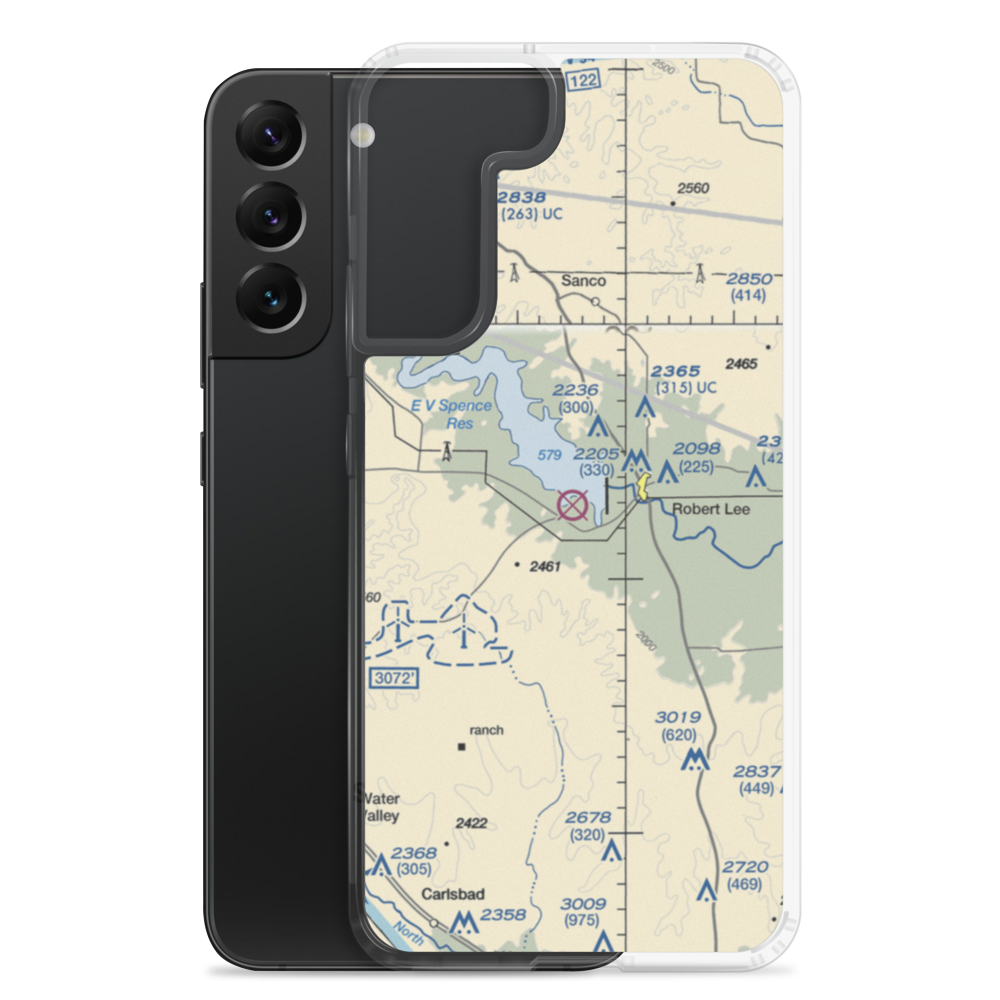 Robert Lee Airport (54F) VFR Sectional Samsung Case Samsung Galaxy S22 Plus model shown