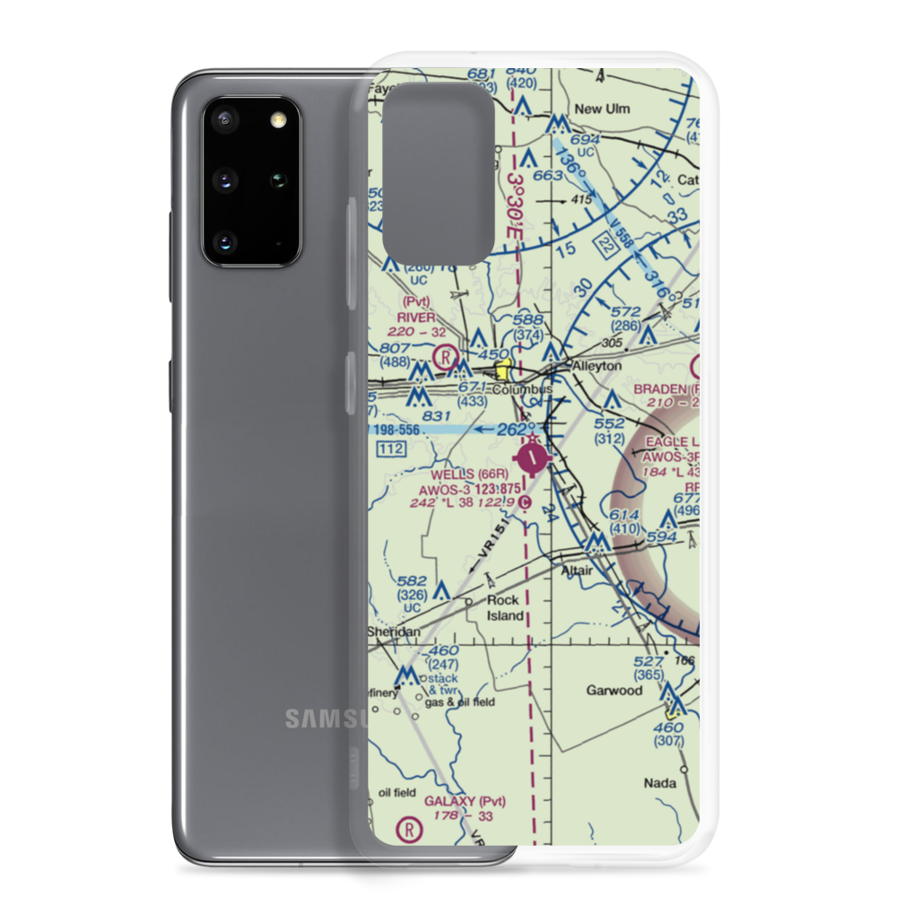 Robert R Wells Jr Airport (66R) VFR Sectional Samsung Case Samsung Galaxy S20 Plus model shown