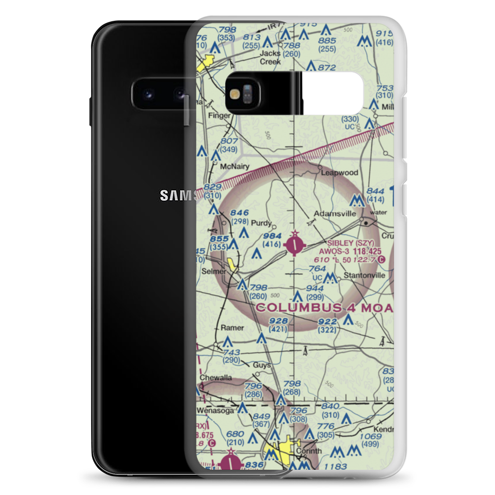Robert Sibley Airport (SZY) VFR Sectional Samsung Case Samsung Galaxy S10+ model shown