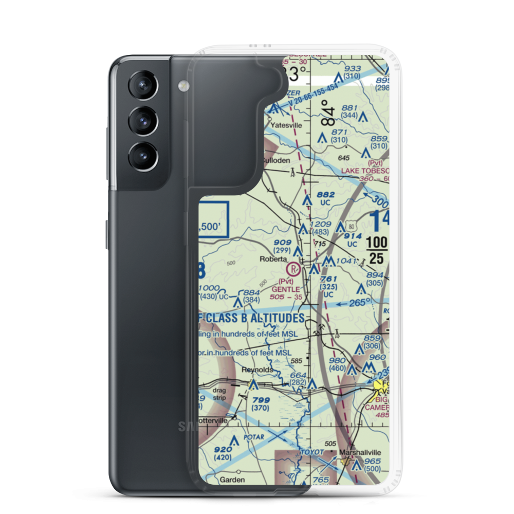 Roberta Industrial Park Airport (0GA9) VFR Sectional Samsung Case Samsung Galaxy S21 model shown