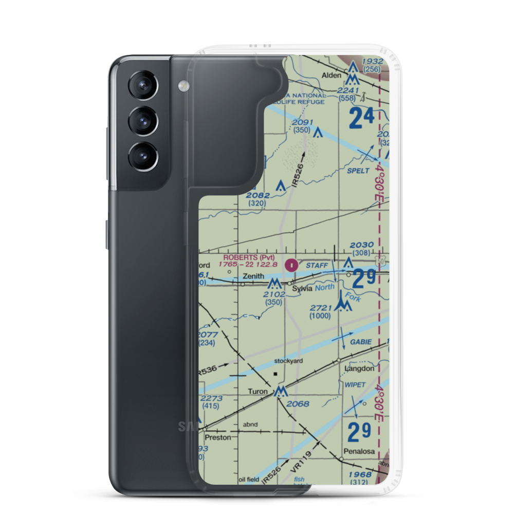 Roberts Air Field (SN95) VFR Sectional Samsung Case Samsung Galaxy S21 model shown