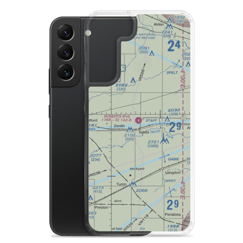 Roberts Air Field (SN95) VFR Sectional Samsung Case Samsung Galaxy S22 Plus model shown