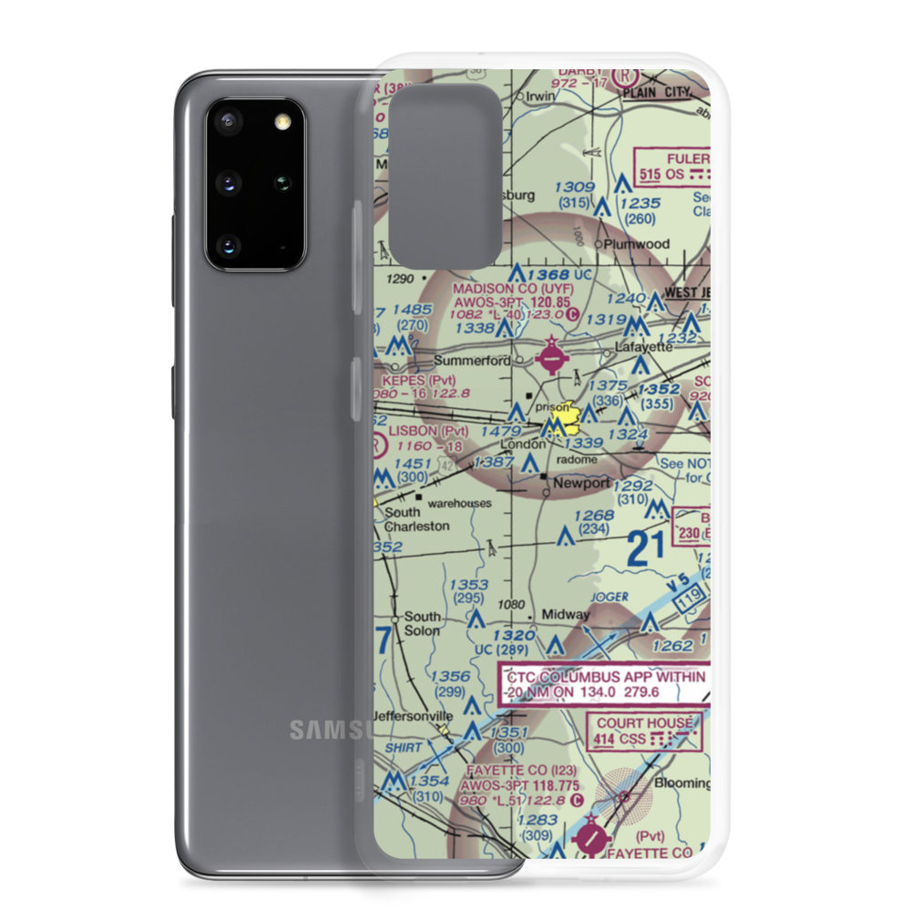 Roberts Airport (OH88) VFR Sectional Samsung Case Samsung Galaxy S20 Plus model shown