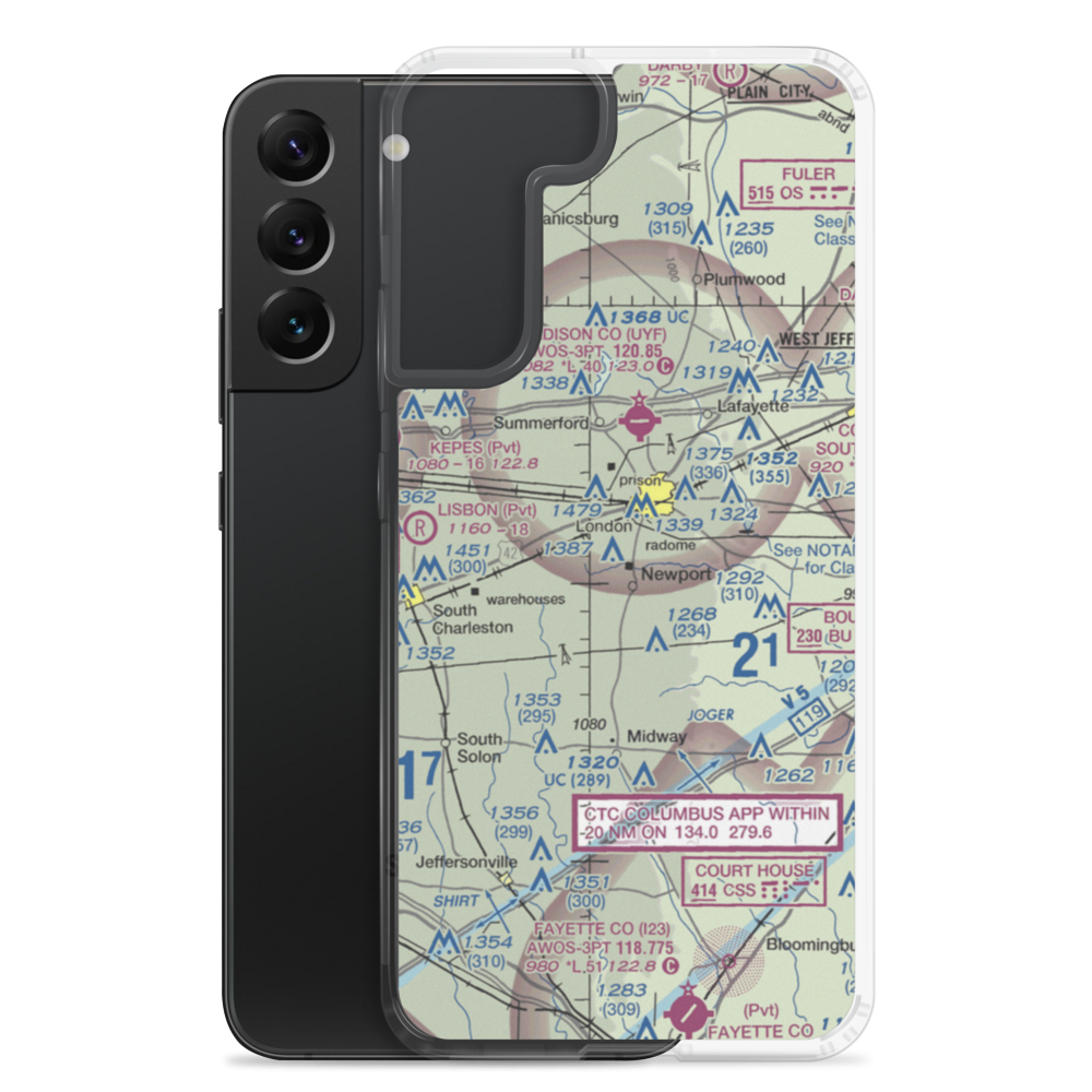 Roberts Airport (OH88) VFR Sectional Samsung Case Samsung Galaxy S22 Plus model shown