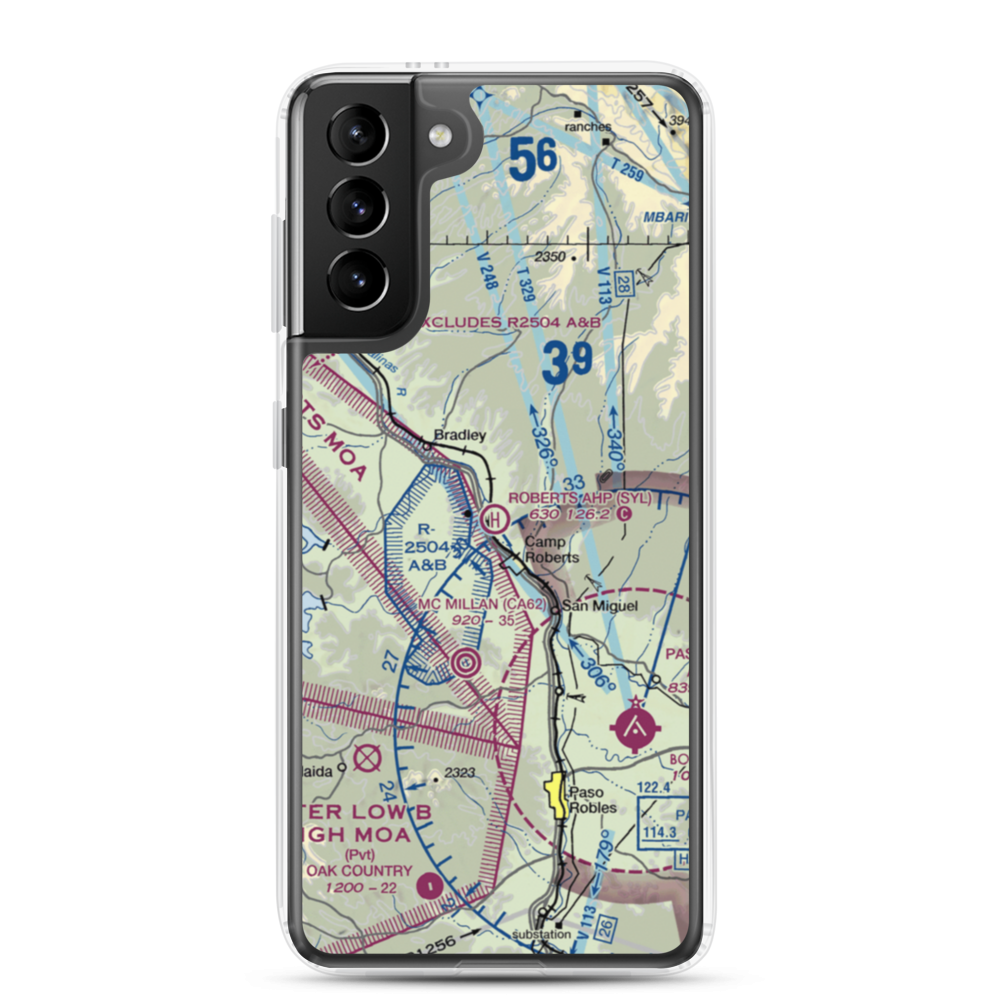 Roberts Army Heliport (SYL) VFR Sectional Samsung Case Samsung Galaxy S21 Plus model shown