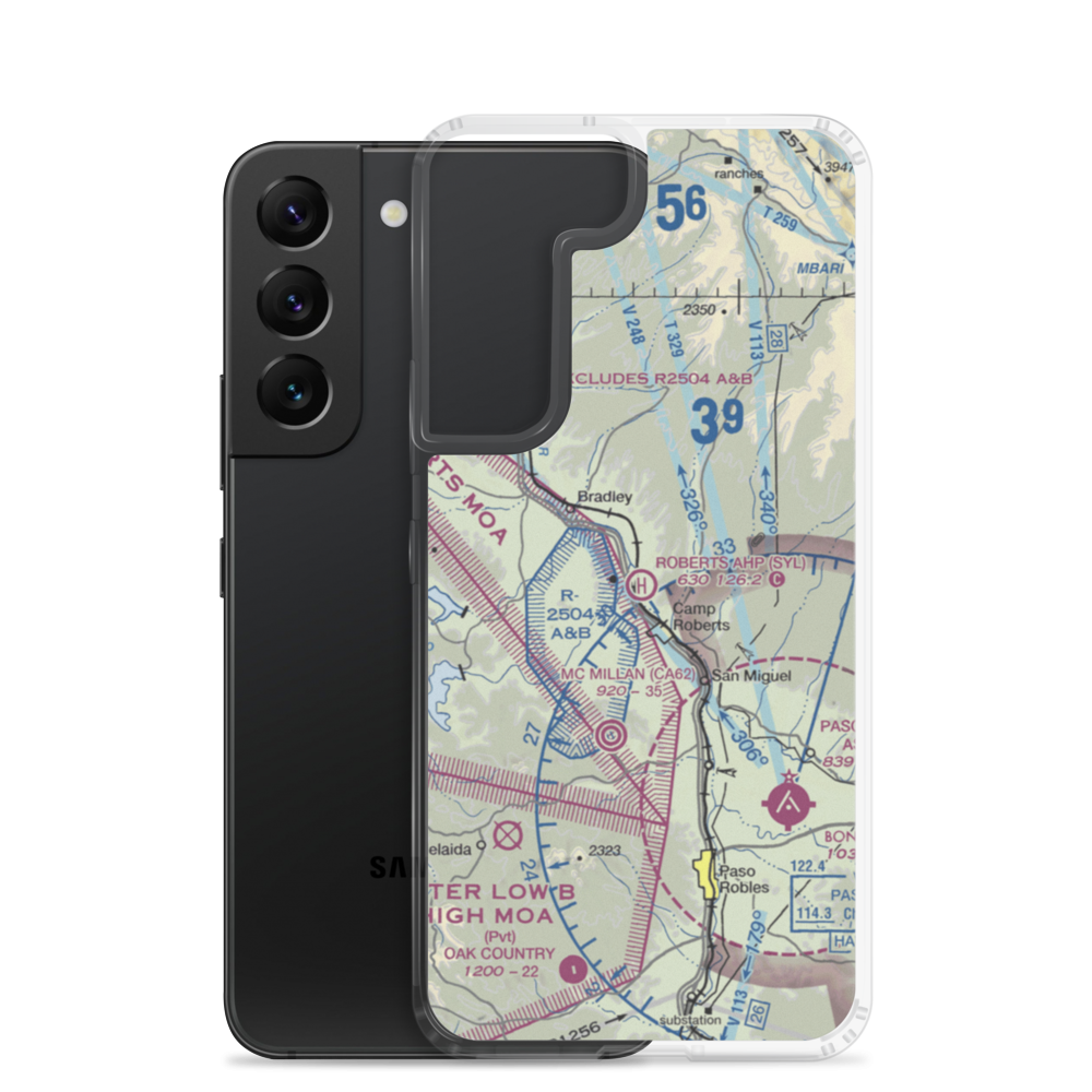 Roberts Army Heliport (SYL) VFR Sectional Samsung Case Samsung Galaxy S22 model shown