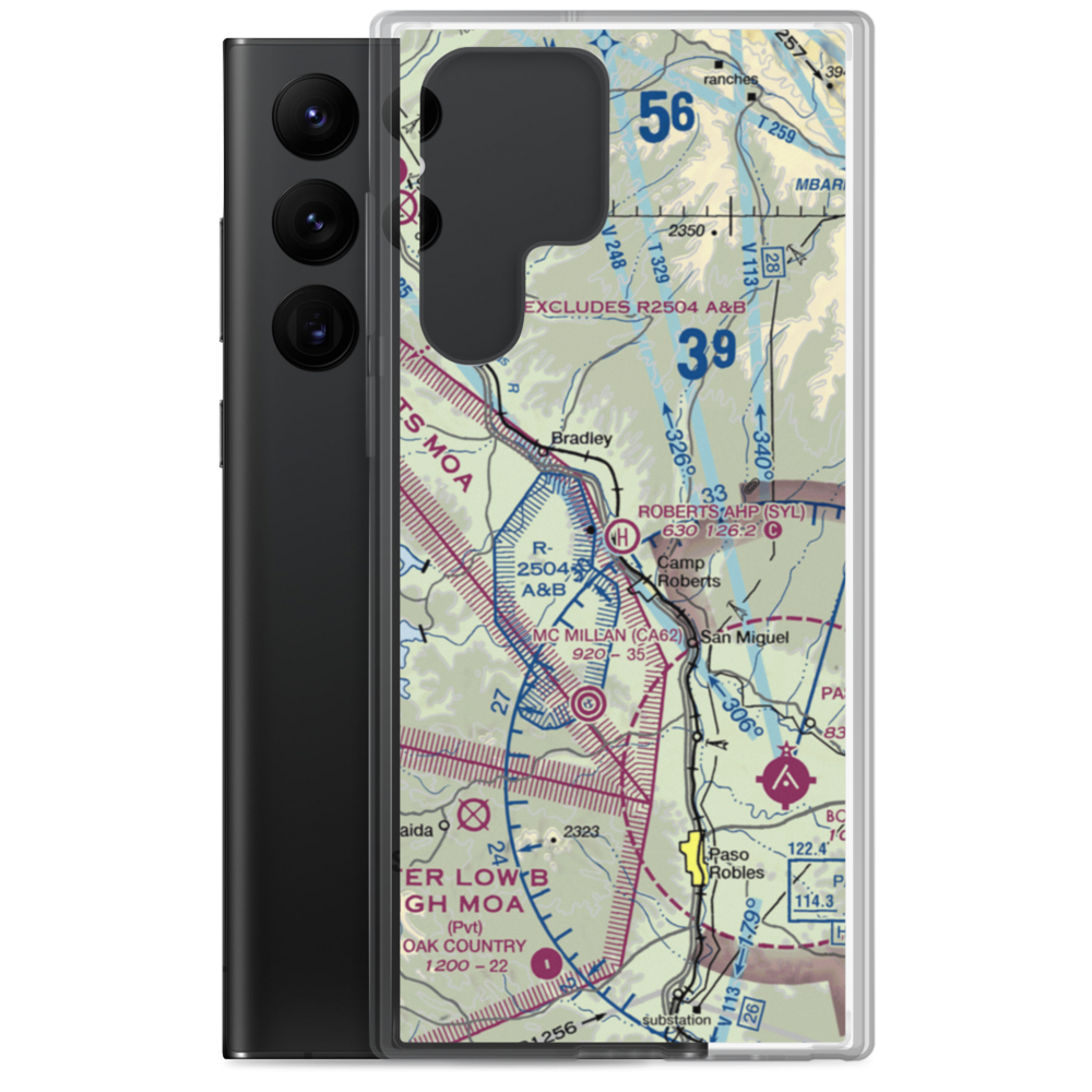 Roberts Army Heliport (SYL) VFR Sectional Samsung Case Samsung Galaxy S22 Ultra model shown