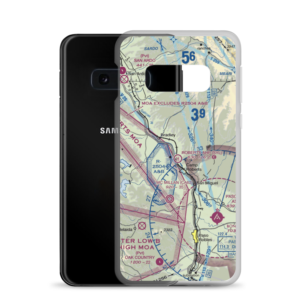 Roberts Army Heliport (SYL) VFR Sectional Samsung Case Samsung Galaxy S10e model shown