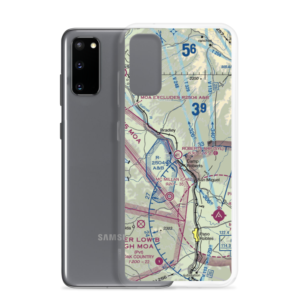 Roberts Army Heliport (SYL) VFR Sectional Samsung Case Samsung Galaxy S20 model shown