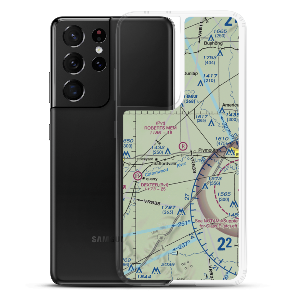 Roberts Memorial Airport (SN04) VFR Sectional Samsung Case Samsung Galaxy S21 Ultra model shown