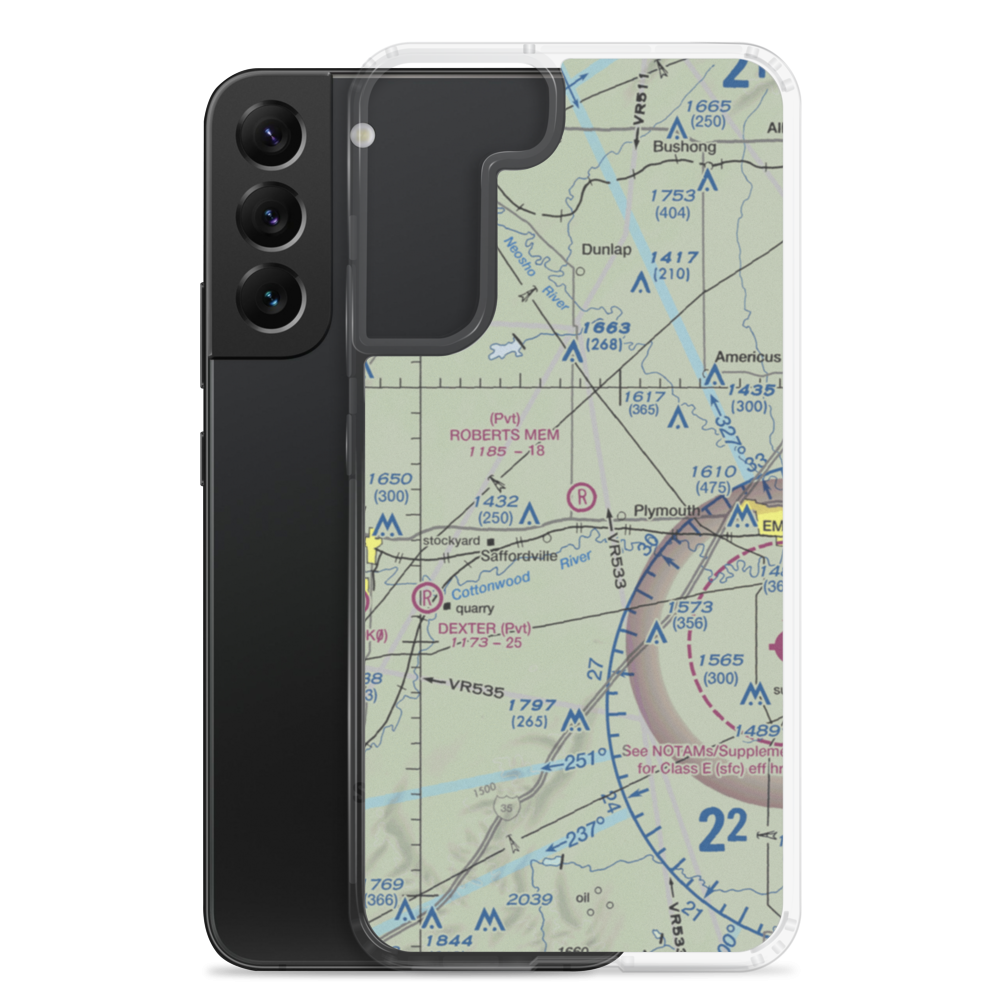 Roberts Memorial Airport (SN04) VFR Sectional Samsung Case Samsung Galaxy S22 Plus model shown