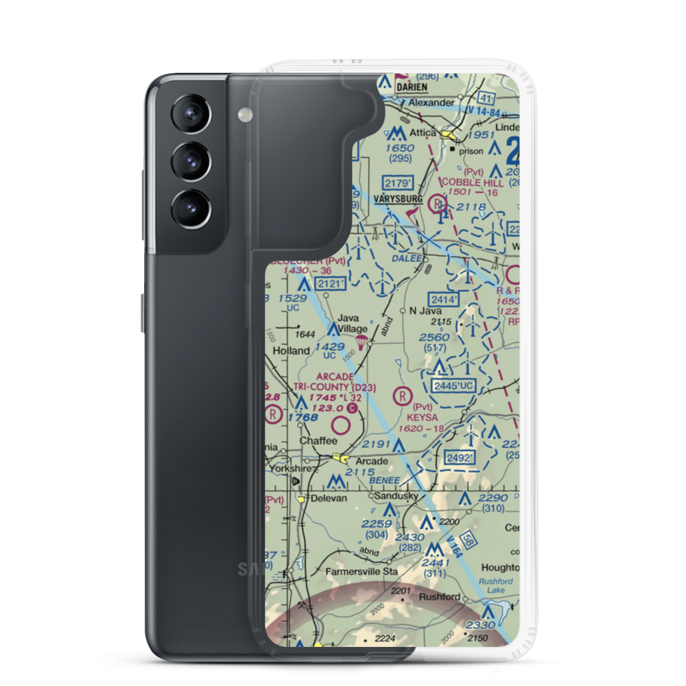 Roberts Roost Airport (NK81) VFR Sectional Samsung Case Samsung Galaxy S21 model shown