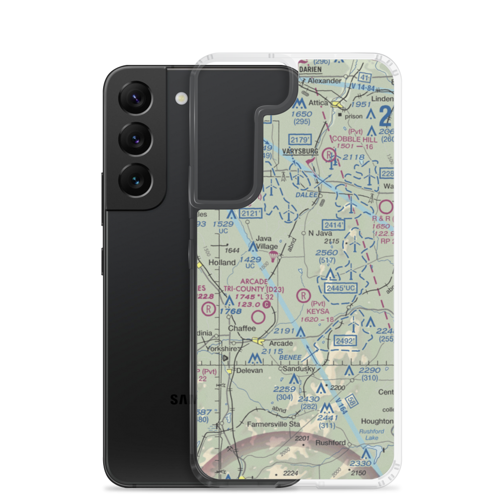 Roberts Roost Airport (NK81) VFR Sectional Samsung Case Samsung Galaxy S22 model shown
