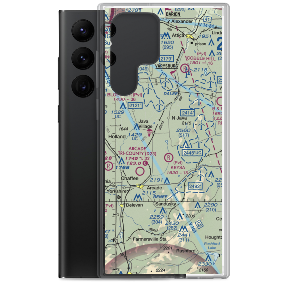 Roberts Roost Airport (NK81) VFR Sectional Samsung Case Samsung Galaxy S22 Ultra model shown