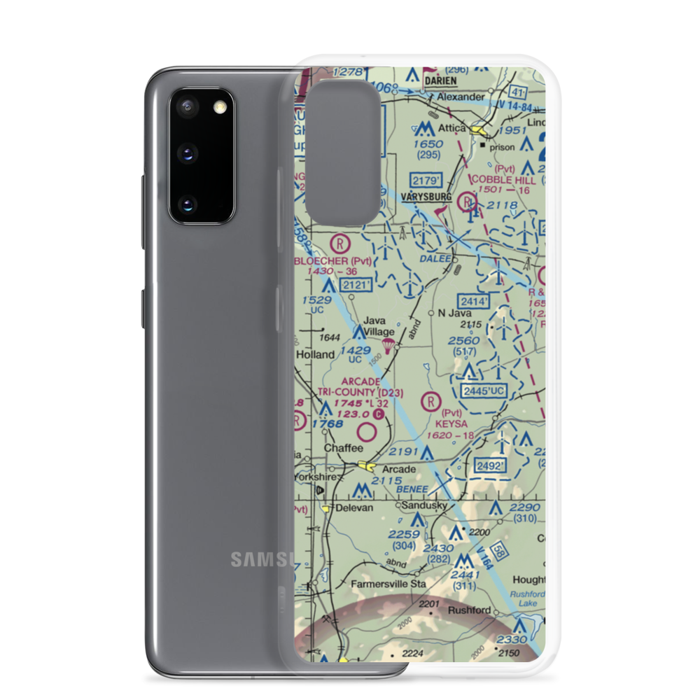 Roberts Roost Airport (NK81) VFR Sectional Samsung Case Samsung Galaxy S20 model shown