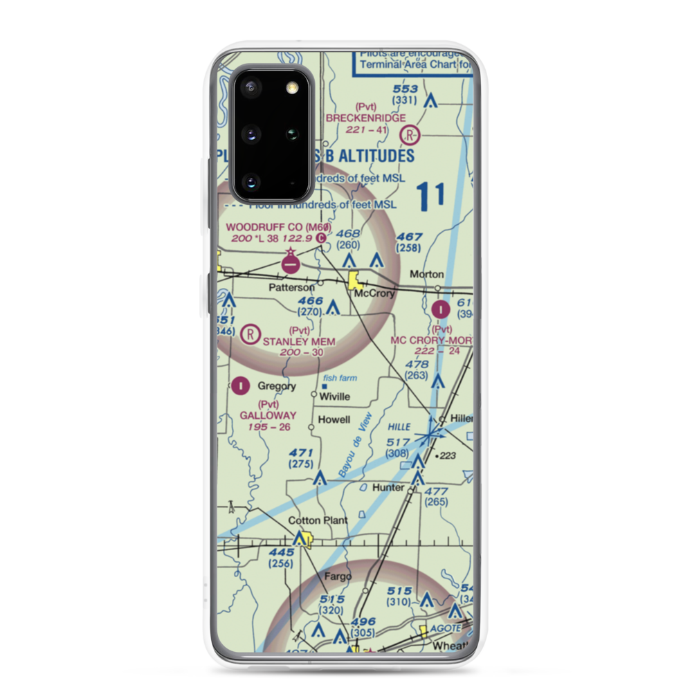 Robertson Airport (9AR0) VFR Sectional Samsung Case Samsung Galaxy S20 Plus model shown
