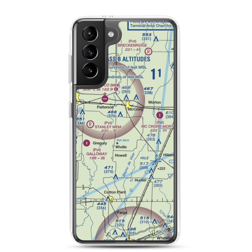 Robertson Airport (9AR0) VFR Sectional Samsung Case Samsung Galaxy S21 Plus model shown