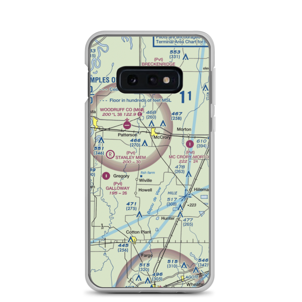 Robertson Airport (9AR0) VFR Sectional Samsung Case Samsung Galaxy S10e model shown