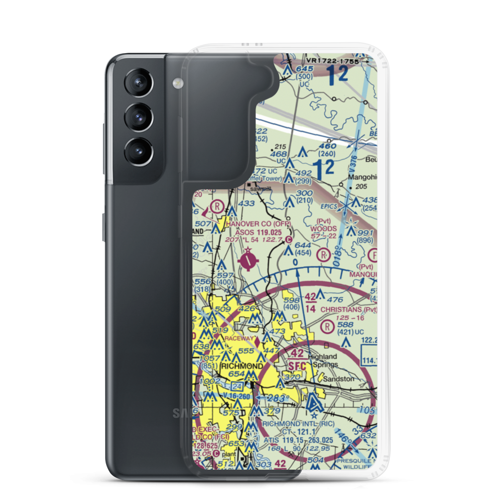 Robertson Airport (VA49) VFR Sectional Samsung Case Samsung Galaxy S21 model shown