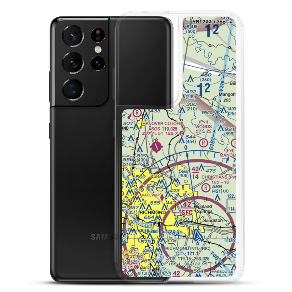 Robertson Airport (VA49) VFR Sectional Samsung Case Samsung Galaxy S21 Ultra model shown