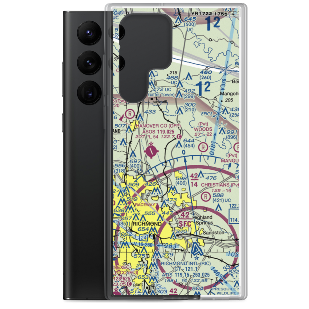 Robertson Airport (VA49) VFR Sectional Samsung Case Samsung Galaxy S22 Ultra model shown