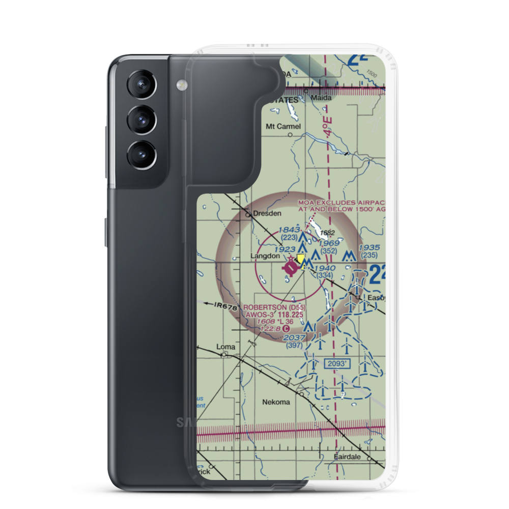 Robertson Field (D55) VFR Sectional Samsung Case Samsung Galaxy S21 model shown