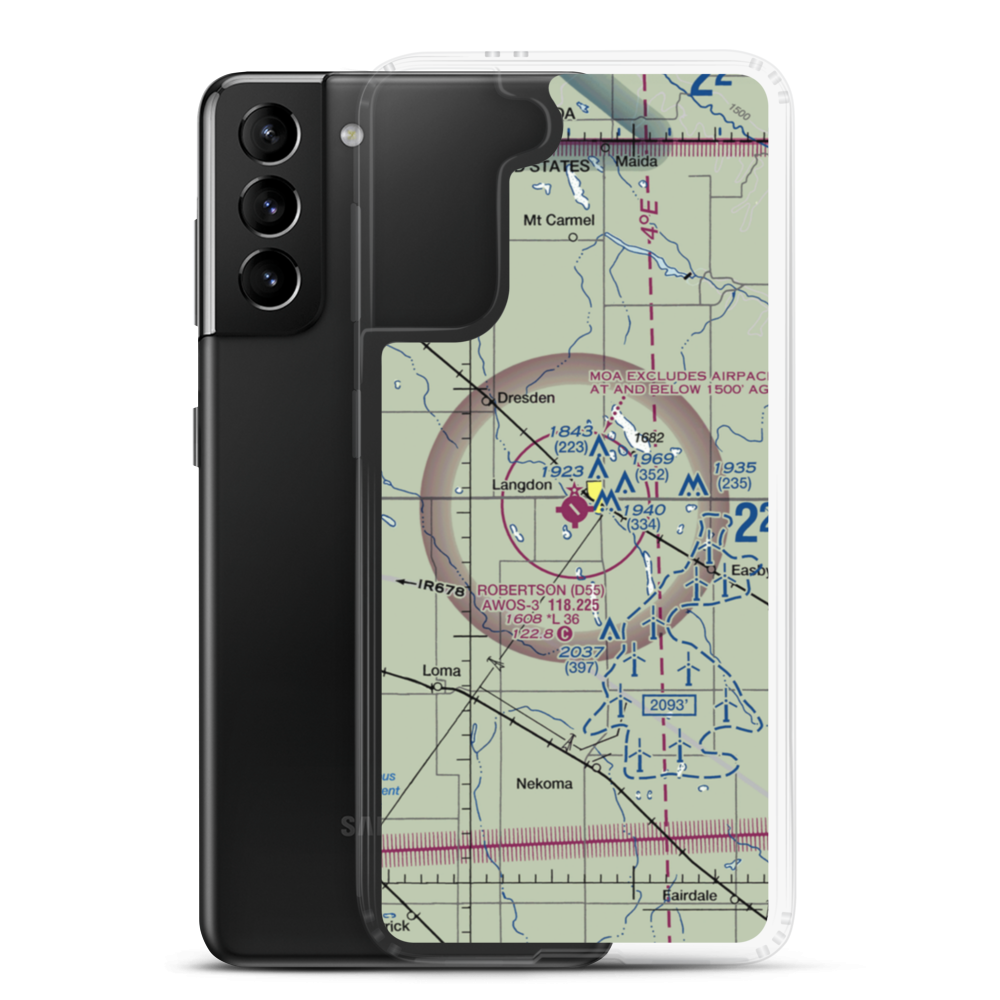 Robertson Field (D55) VFR Sectional Samsung Case Samsung Galaxy S21 Plus model shown