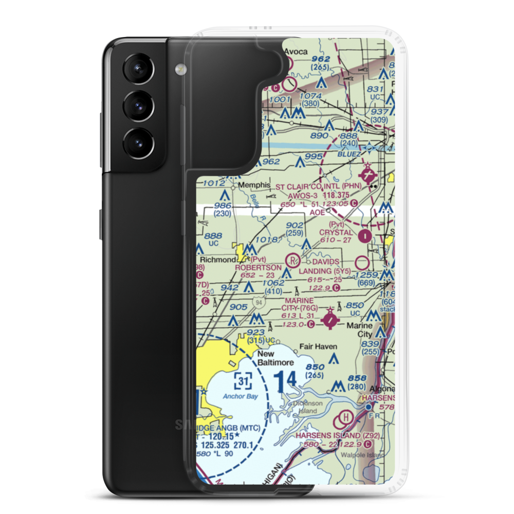 Robertson Field (MI99) VFR Sectional Samsung Case Samsung Galaxy S21 Plus model shown