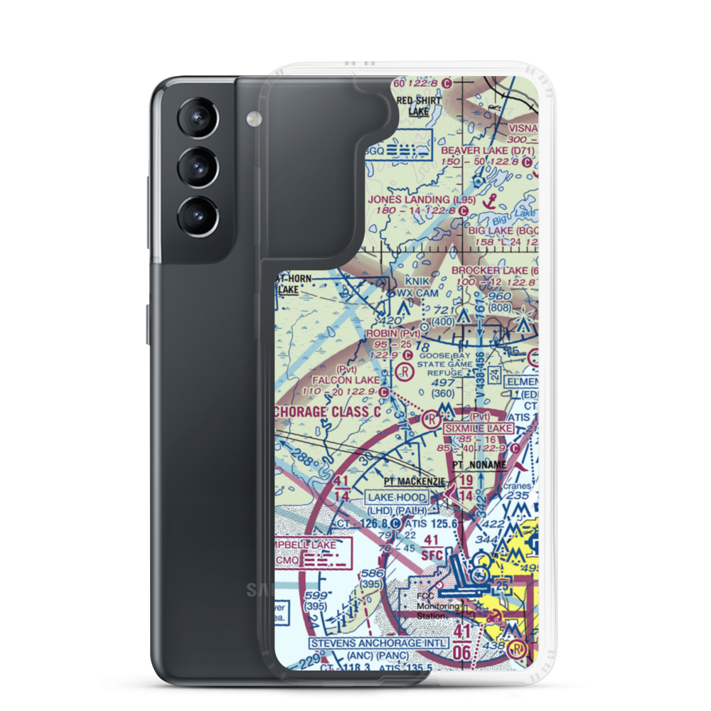 Robin'S Landing (50AK) VFR Sectional Samsung Case Samsung Galaxy S21 model shown