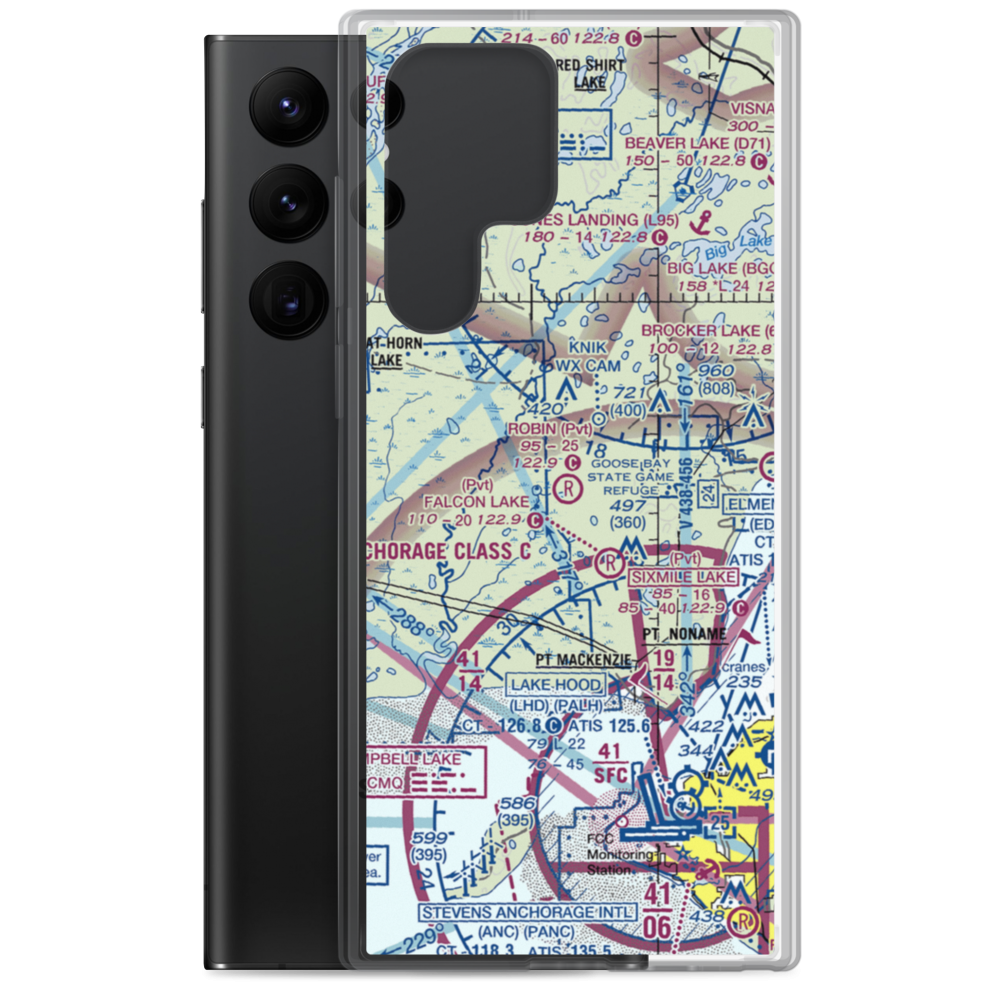 Robin'S Landing (50AK) VFR Sectional Samsung Case Samsung Galaxy S22 Ultra model shown