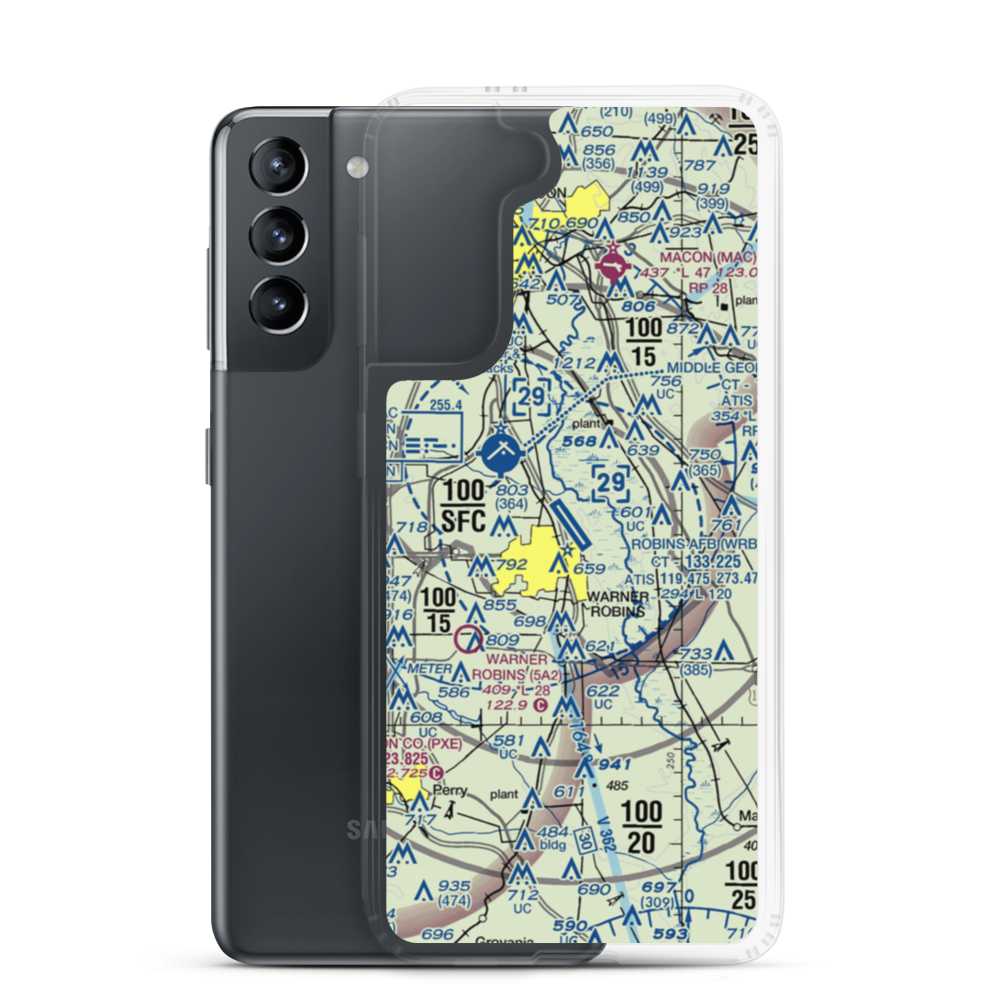 Robins Air Force Base (WRB) VFR Sectional Samsung Case Samsung Galaxy S21 model shown