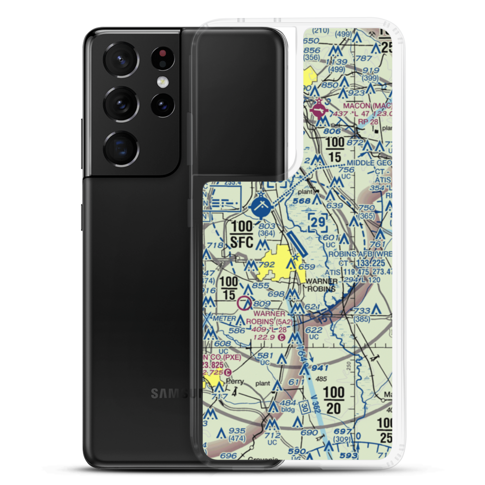 Robins Air Force Base (WRB) VFR Sectional Samsung Case Samsung Galaxy S21 Ultra model shown