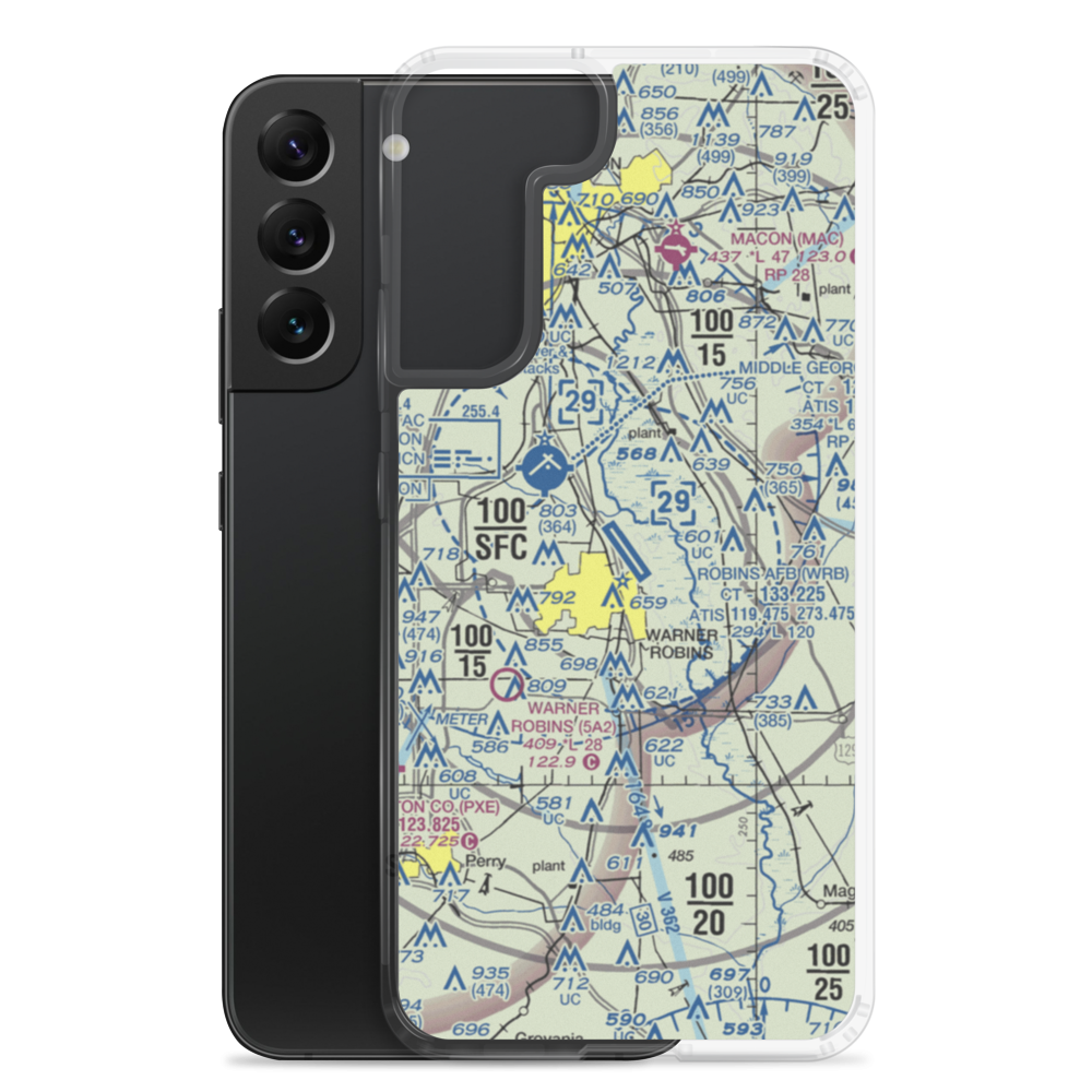 Robins Air Force Base (WRB) VFR Sectional Samsung Case Samsung Galaxy S22 Plus model shown