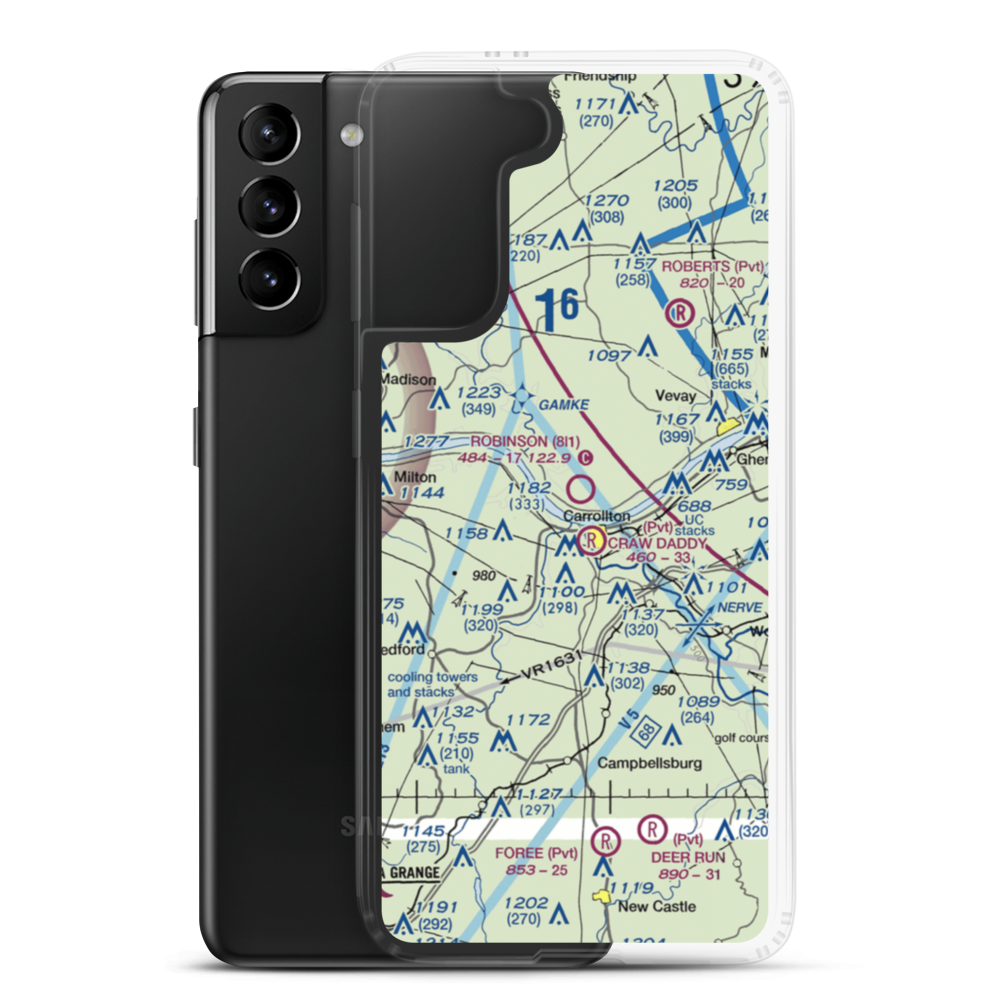 Robinson Airport (8I1) VFR Sectional Samsung Case Samsung Galaxy S21 Plus model shown