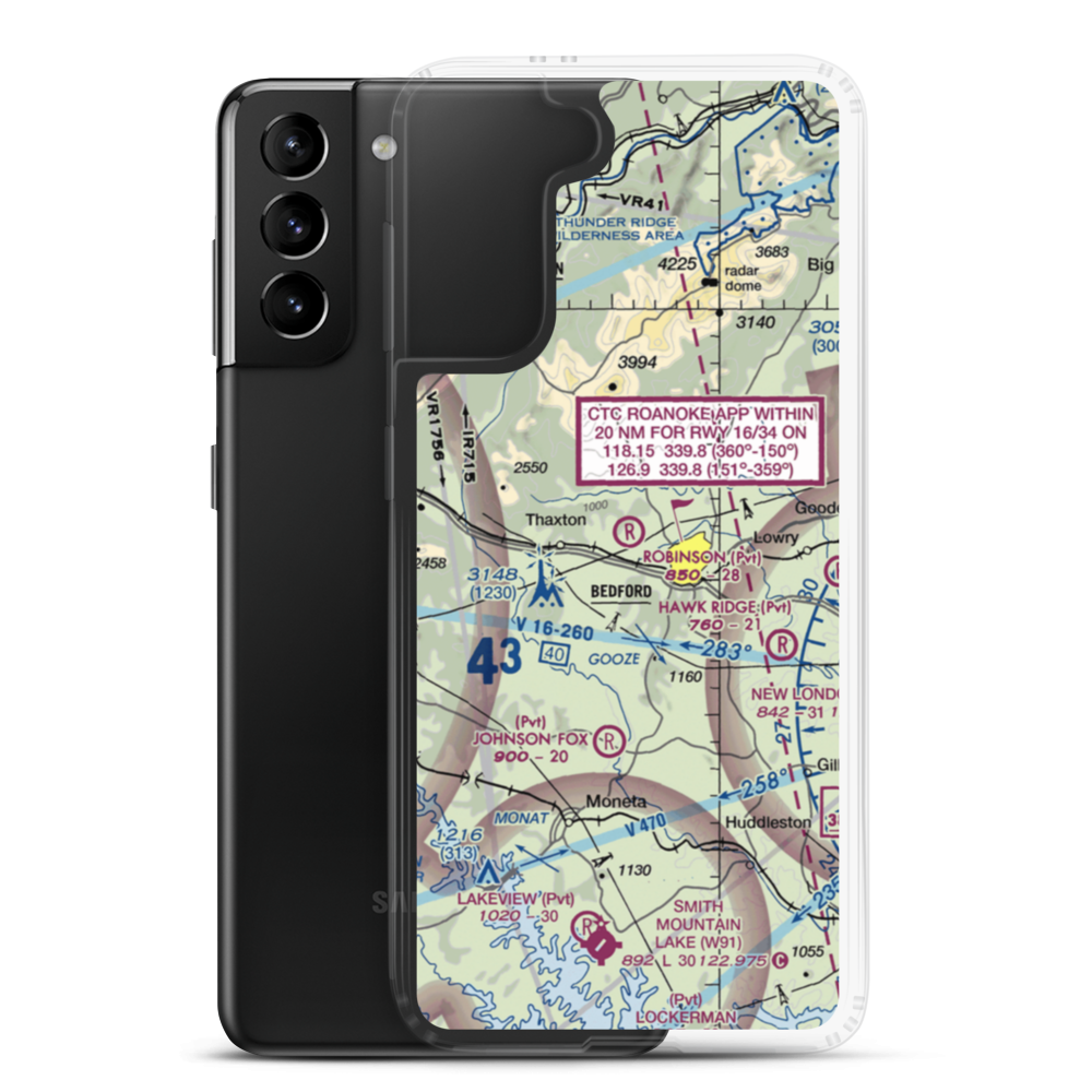 Robinson Airport (VG25) VFR Sectional Samsung Case Samsung Galaxy S21 Plus model shown