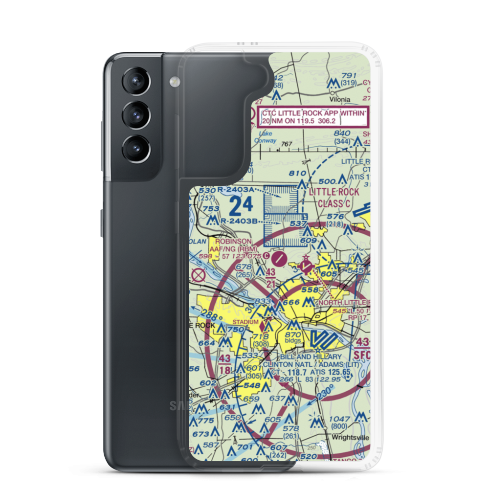 Robinson Army Air Field (RBM) VFR Sectional Samsung Case Samsung Galaxy S21 model shown