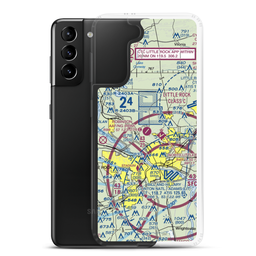 Robinson Army Air Field (RBM) VFR Sectional Samsung Case Samsung Galaxy S21 Plus model shown