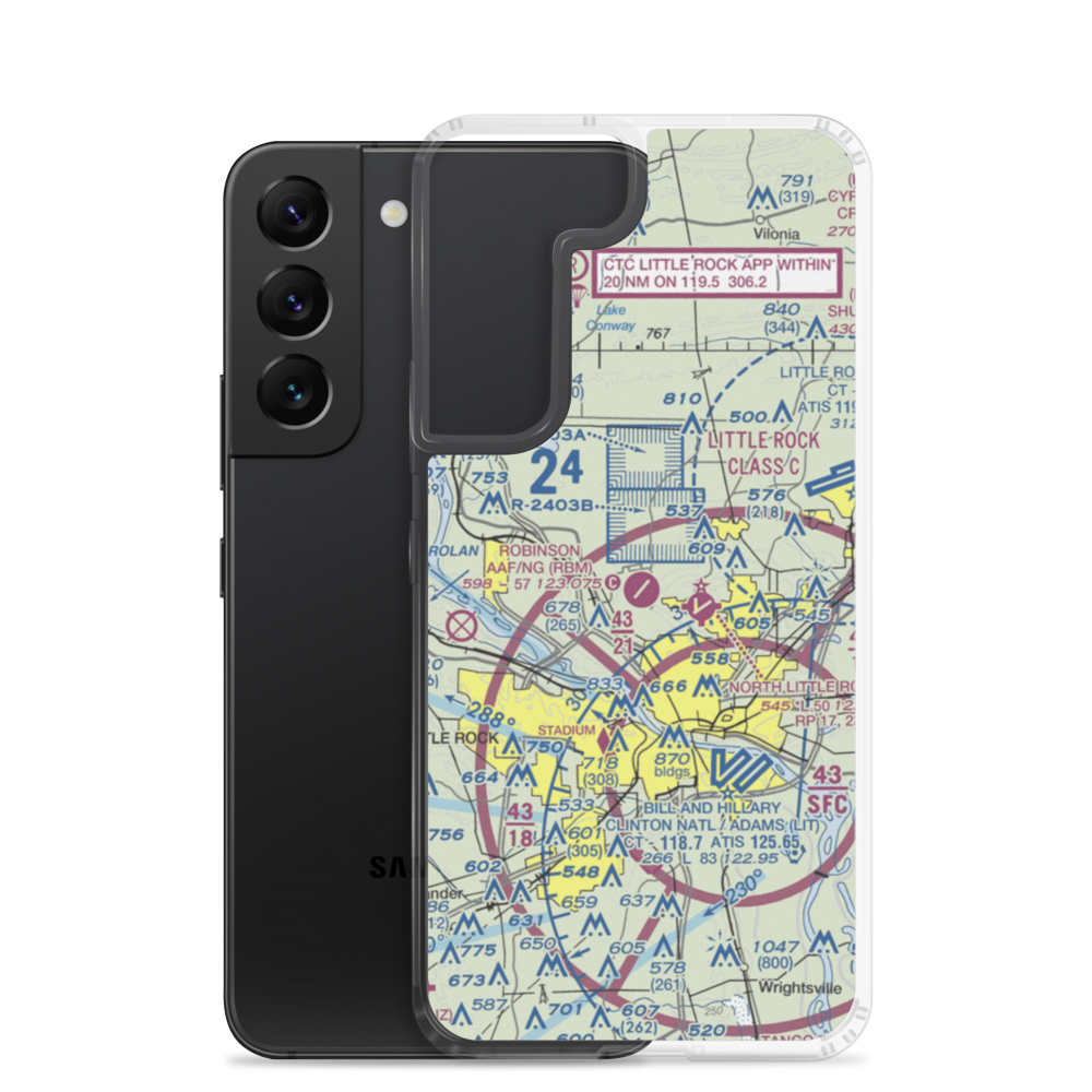 Robinson Army Air Field (RBM) VFR Sectional Samsung Case Samsung Galaxy S22 model shown