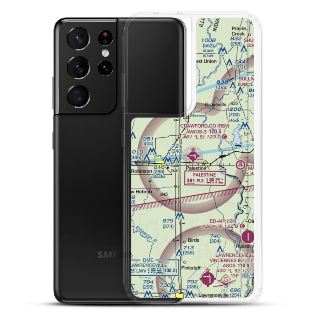 Robinson Municipal Airport (RSV) VFR Sectional Samsung Case Samsung Galaxy S21 Ultra model shown