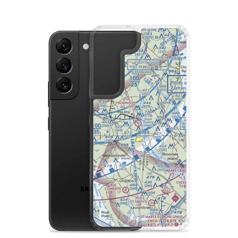 Robinson Private Airport (MD14) VFR Sectional Samsung Case Samsung Galaxy S22 model shown