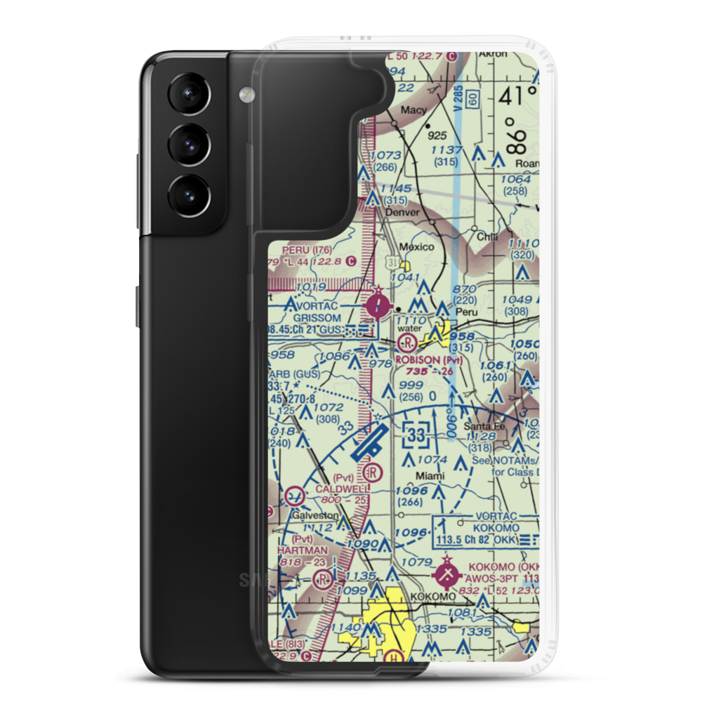 Robison Airport (IN33) VFR Sectional Samsung Case Samsung Galaxy S21 Plus model shown