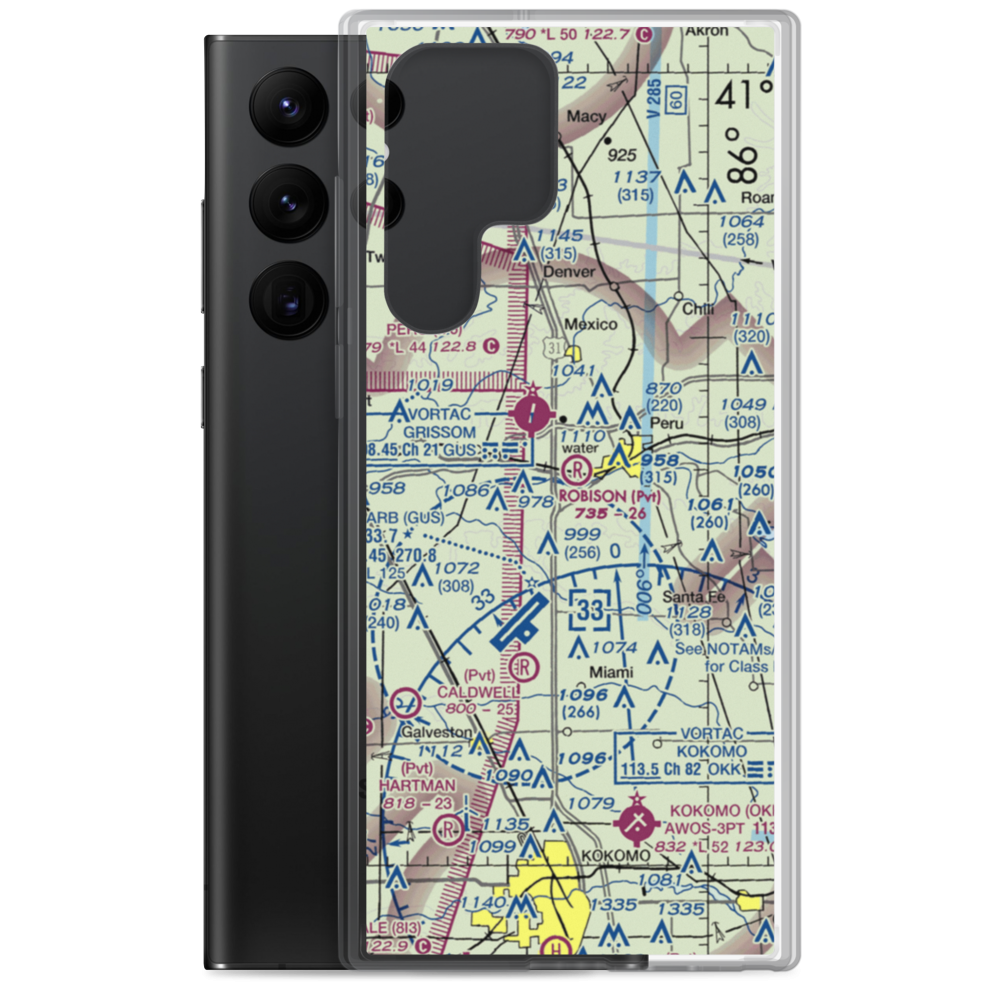 Robison Airport (IN33) VFR Sectional Samsung Case Samsung Galaxy S22 Ultra model shown