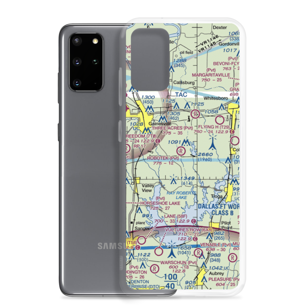 Robotek Airport (TX81) VFR Sectional Samsung Case Samsung Galaxy S20 Plus model shown