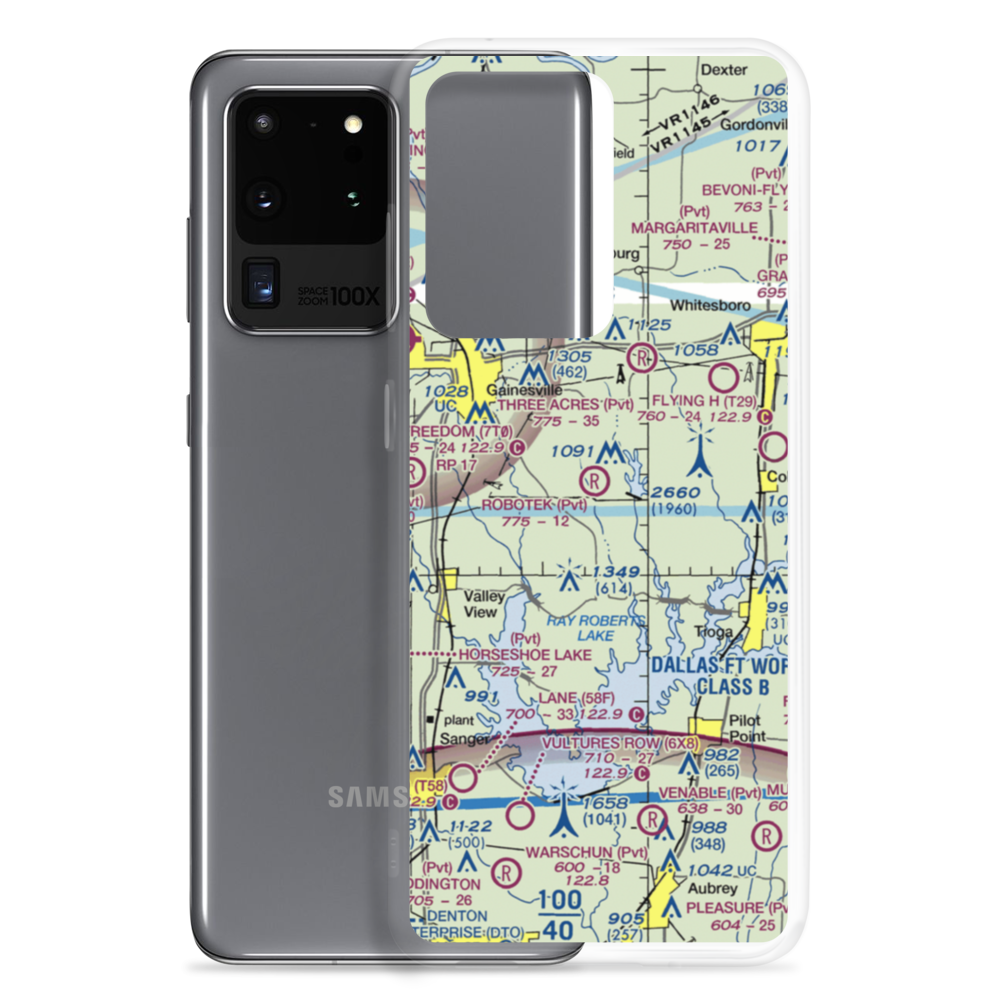 Robotek Airport (TX81) VFR Sectional Samsung Case Samsung Galaxy S20 Ultra model shown