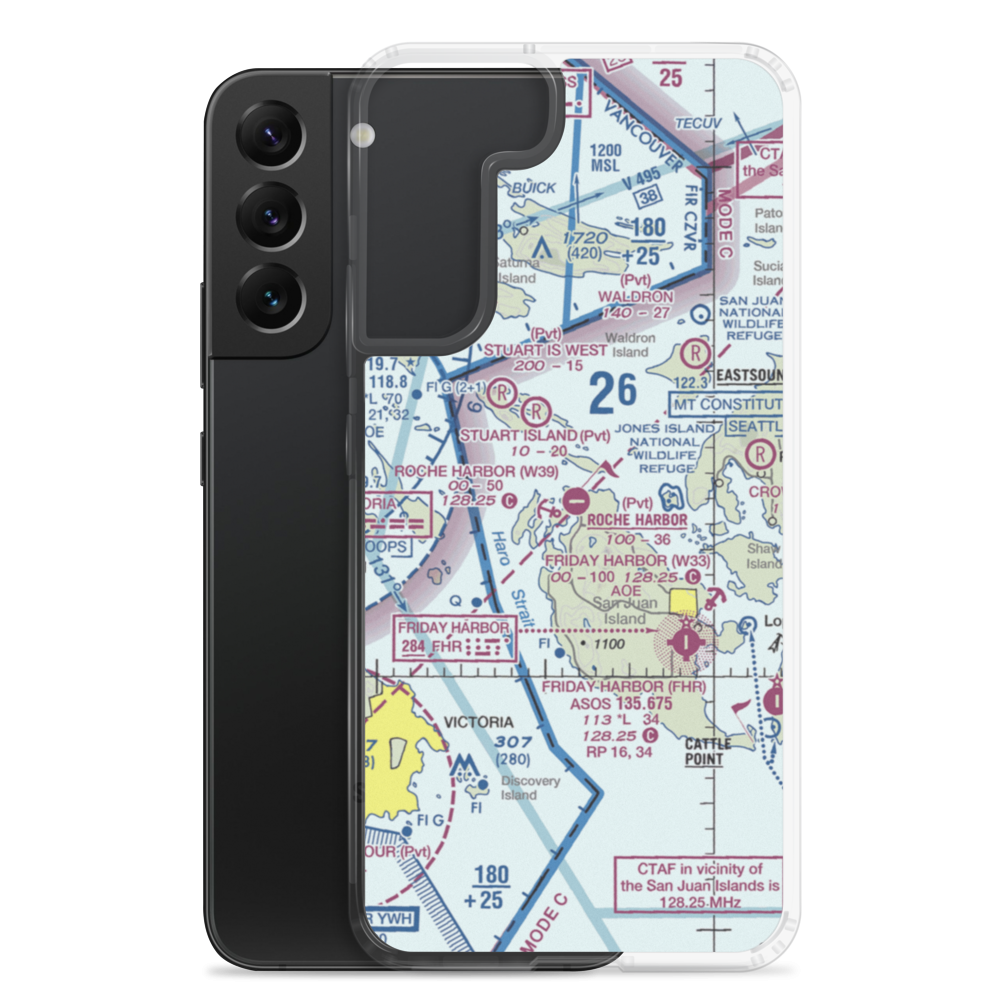 Roche Harbor Airport (RCE) VFR Sectional Samsung Case Samsung Galaxy S22 Plus model shown