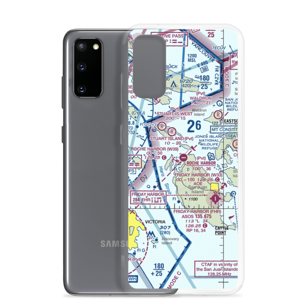 Roche Harbor Airport (RCE) VFR Sectional Samsung Case Samsung Galaxy S20 model shown