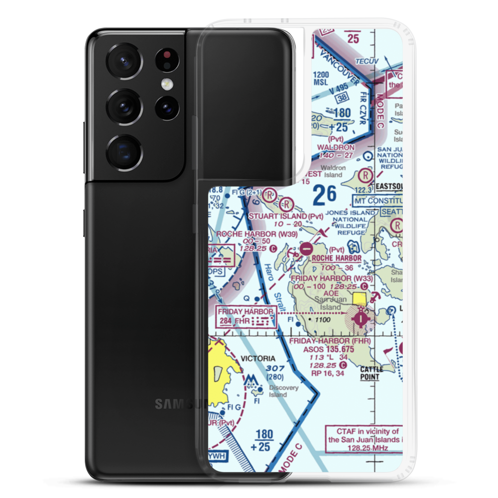 Roche Harbor Airport (WA09) VFR Sectional Samsung Case Samsung Galaxy S21 Ultra model shown