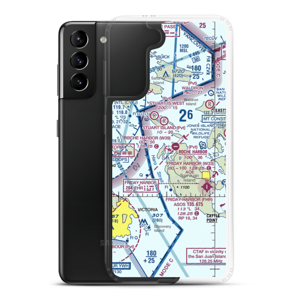 Roche Harbor Seaplane Base (W39) VFR Sectional Samsung Case Samsung Galaxy S21 Plus model shown