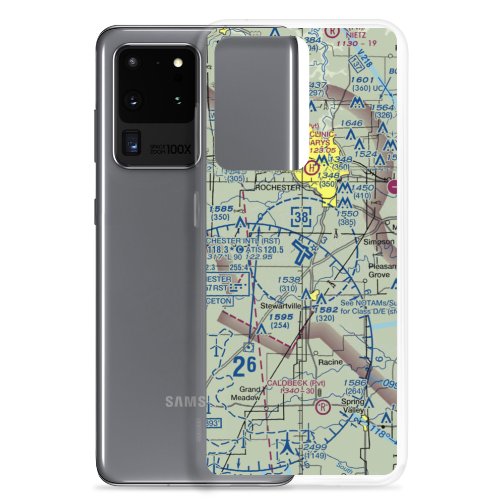 Rochester International Airport (RST) VFR Sectional Samsung Case Samsung Galaxy S20 Ultra model shown